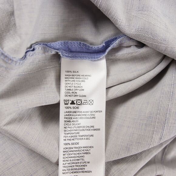 Tommy Bahama Blue 100% Silk Floral Short Sleeve Relaxed Button Camp Shirt Sz XL - Picture 7 of 9